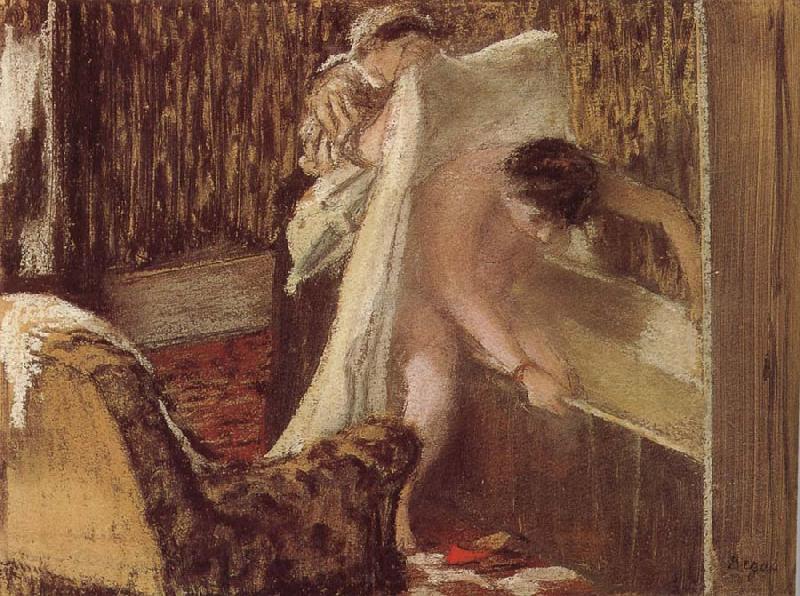 Edgar Degas woman after bath France oil painting art